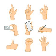 Hand Poses Illustration Collections Vector