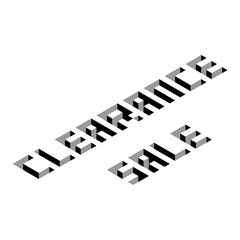 clerance sale isometric text
