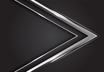 Abstract silver arrow direction on grey background design modern futuristic vector illustration.
