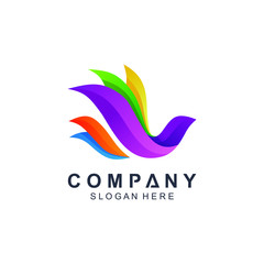 Colorful Abstract Bird Logo Design