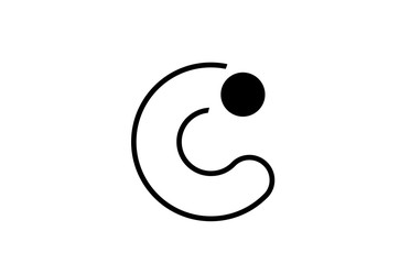 alphabet letter c logo icon design template elements line in black and white for business with dot