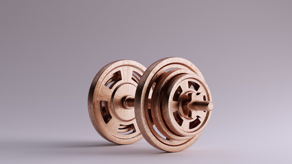 Bronze Dumbbell 3d illustration 3d render	