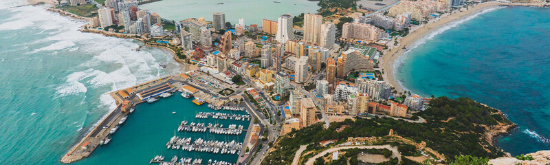 Alicante Calp Calpe Air View for Flyer, Banner, Webpage Top View, Stylish layout for Advertisment for tourist
