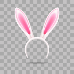 Easter bunny ears, mask for the holiday, decoration on the head, vector illustration. © gossip7