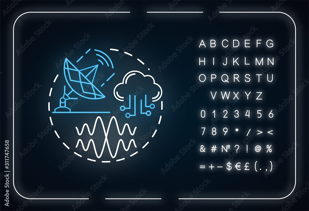 Poster new waveforms neon light concept icon. 5g technologies idea. global coverege. high-speed connection.