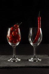 .tomatoes, tomatoes in a glass, tomatoes on scales, .wet tomatoes, .tomatoes on wooden background
