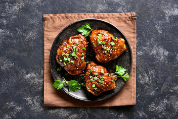 Sweet and spicy honey grilled chicken thighs