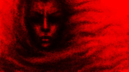 Angry witch from darkness.