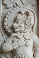 A beautiful view of statue in temple in Bali, Indonesia.