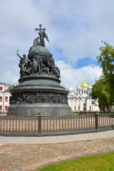 Fototapeta na wymiar Millennium monument of Russia on the territory of the Novgorod Kremlin