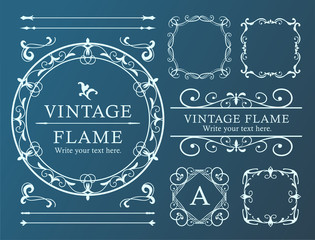 高級感のあるフレームデザイン、カリグラフィー素材、ラグジュアリー、テンプレート、【コピースペース】