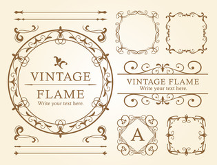 高級感のあるフレームデザイン、カリグラフィー素材、ラグジュアリー、テンプレート、【コピースペース】