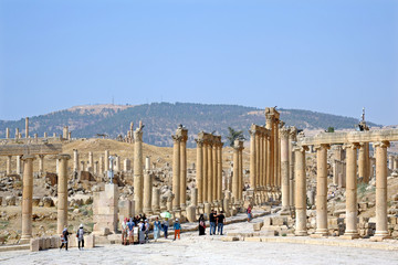 Amman - Ancient and roman ruins of Jerash (Gerasa), Jordan. Unesco Heritage archeologic site 