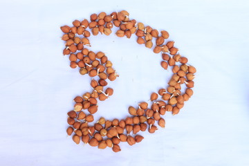 fresh germinated chickpeas on white background