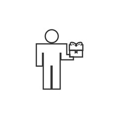 man holding gift box icon vector illustration for website and design icon