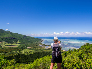 View from Le Morne Brabant mountain to west coast of Mauritius