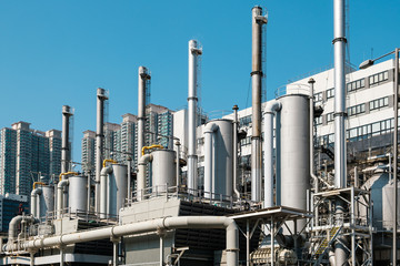 Industrial site, abstract machinery background -