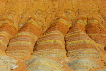 view of Rainbow Mountains in Zhangye Danxia Landform Geological Park