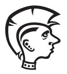 Punk face on a white background