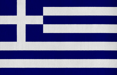 National flag of Greece on a cotton texture background