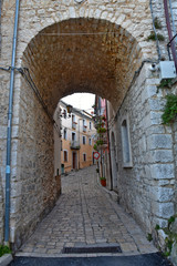 Fototapeta na wymiar Campobasso, Italy, 12/24/2019. A day of vacation spent in the alleys and buildings of a medieval city