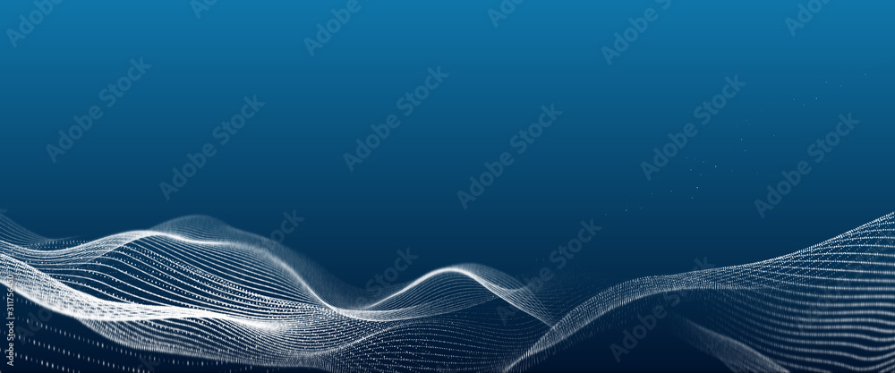 Poster 3d rendering abstract music background