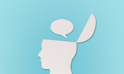 speach bubble open head