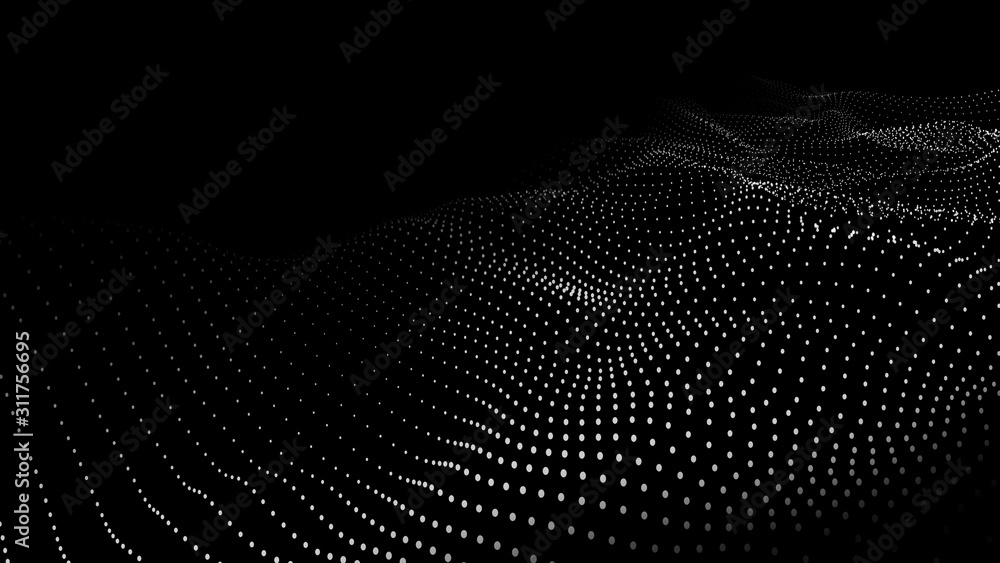 Aufkleber 3d rendering big data wave background