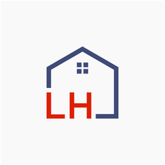 letter LH with  home element. initial L H Real Estate concept. Construction logo template, Home and Real Estate icon. Housing Complex Simple Vector Logo Template. - vector