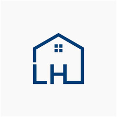 letter LH with  home element. initial L H Real Estate concept. Construction logo template, Home and Real Estate icon. Housing Complex Simple Vector Logo Template. - vector