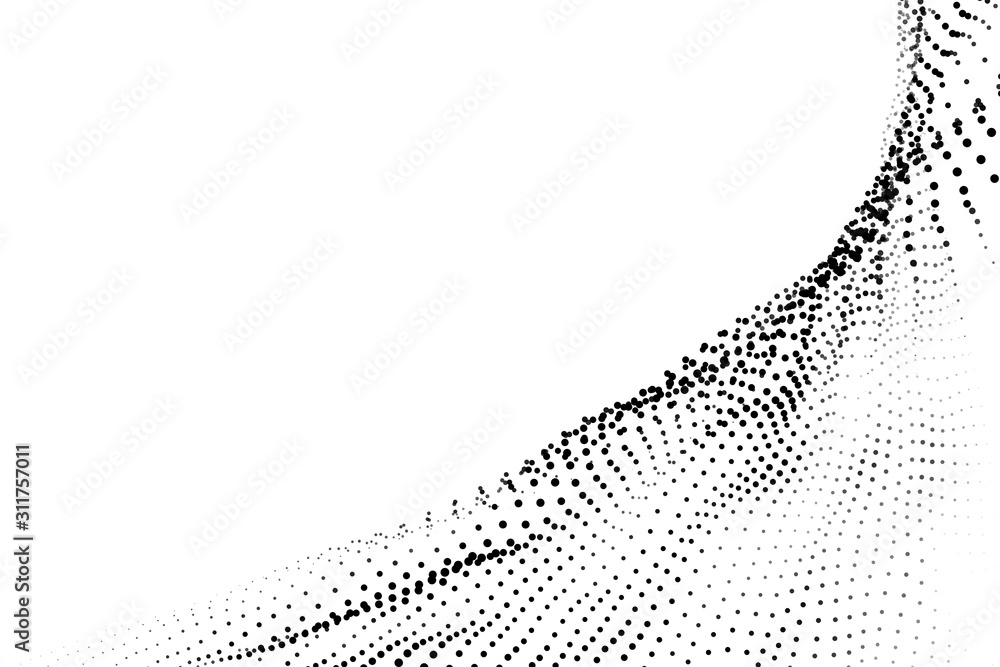 Aufkleber right energy futuristic black particle 3d rendering cyber wireframe network on white background