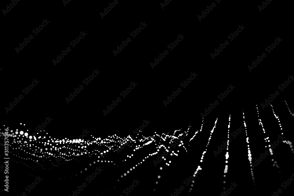 Aufkleber 3d technology style ripple grid, 3d rendering big data wave background