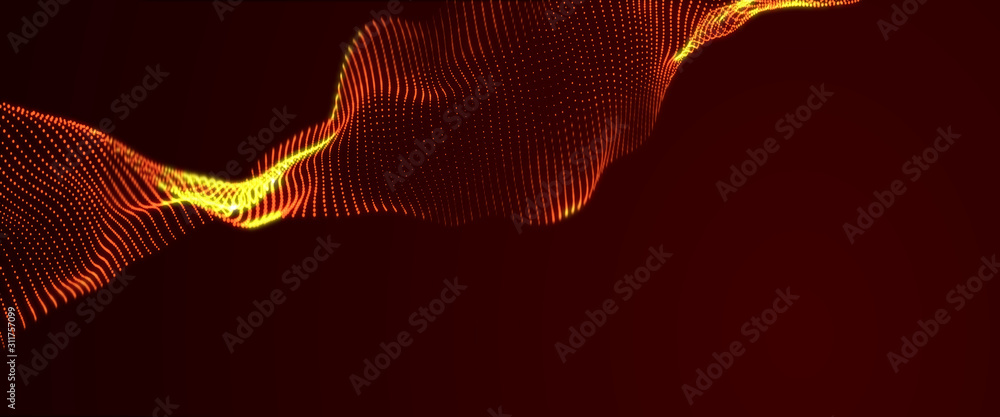 Poster 3d rendering abstract deformation wave background