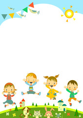 子どもたち　ジャンプ　フレーム