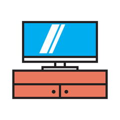 Television vector icon illustration isolated on white background