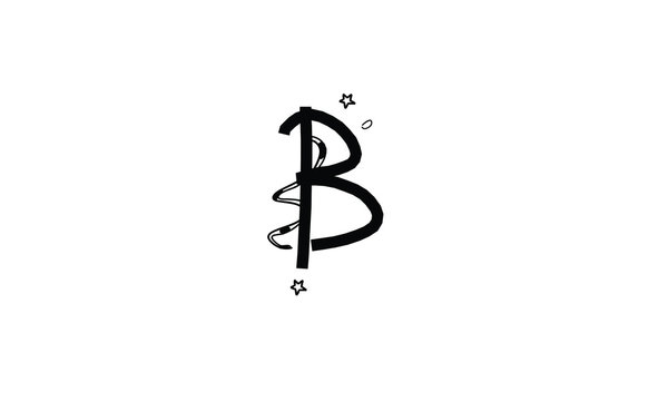 B abstracte vector logo monogram template