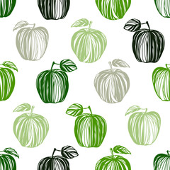 seamless pattern of hand drawn apples