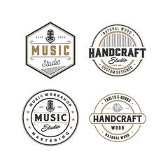 set of vintage and badge logo, icon and template