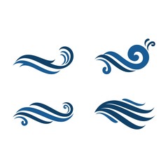 set of wave and sea logo, icon and template