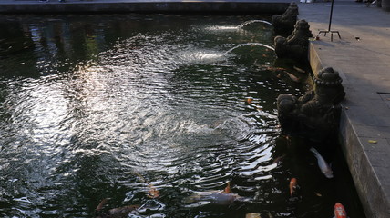 A beautiful view of Tirta Empul temple in Bali, Indonesia.