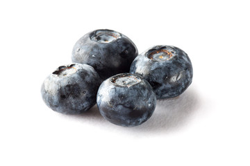 Freshly picked blueberries on isolated background.