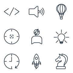 Business strategy Set icon template color editable. Startup pack symbol vector sign isolated on white background illustration for graphic and web design.