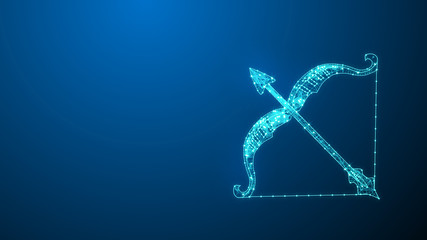 Sagittarius zodiac constellation icons signs with blue background