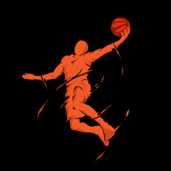 slam dunk jump splash basketball player © akhid