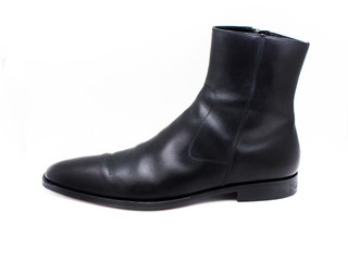 mans shoes black leather 