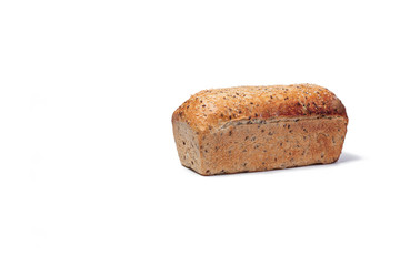 isolated cereal bread on white background