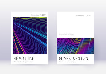 Fototapeta premium Minimal cover design template set. Rainbow abstrac