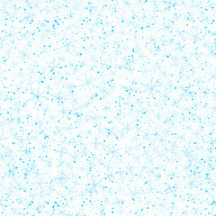 Hand Drawn blue Snowflakes Christmas Seamless Patt