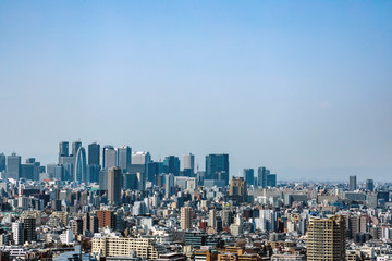 Fototapeta na wymiar Tokyo Shinjuku area sky view