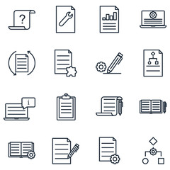 Technical Documentation Set icon template color editable. Instruction, Plan and Manual pack symbol vector sign isolated on white background illustration for graphic and web design.